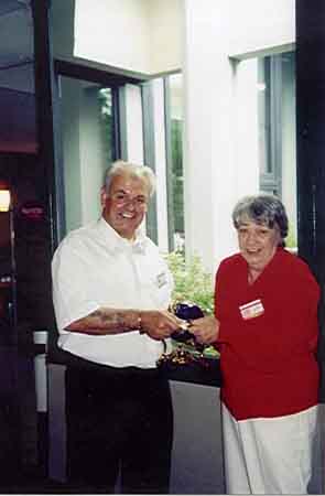 Brian presenting Jean with Lifetime Achievement Award